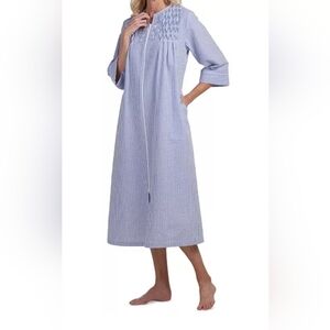 Miss Elaine NWT Striped Zip-Front Nightgown Size PS.